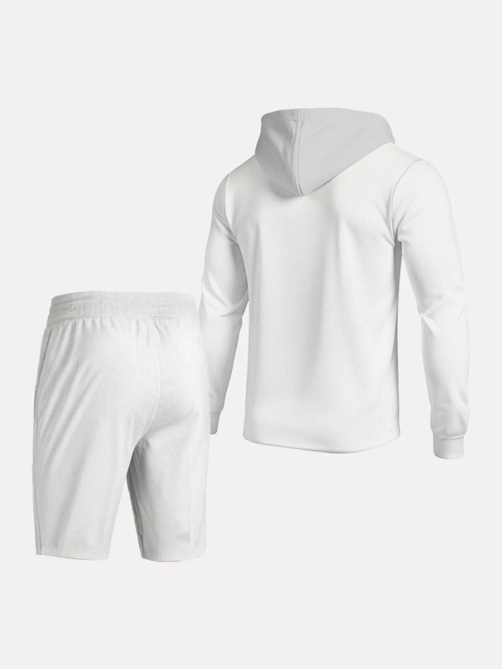 Men's Full Size Casual Hooded Button-Up Top and Shorts Set Plus Size