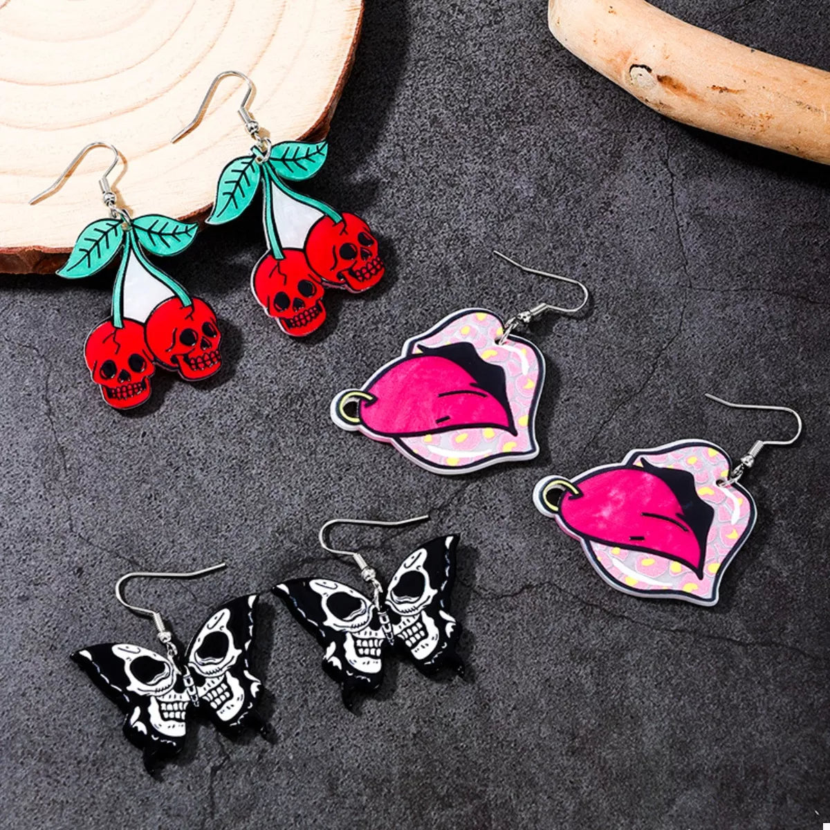 3 Piece Halloween Funky Cartoon Acrylic Dangle Earrings