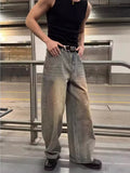 Men's Full Size Vintage Wash Wide Leg Jeans Plus Size