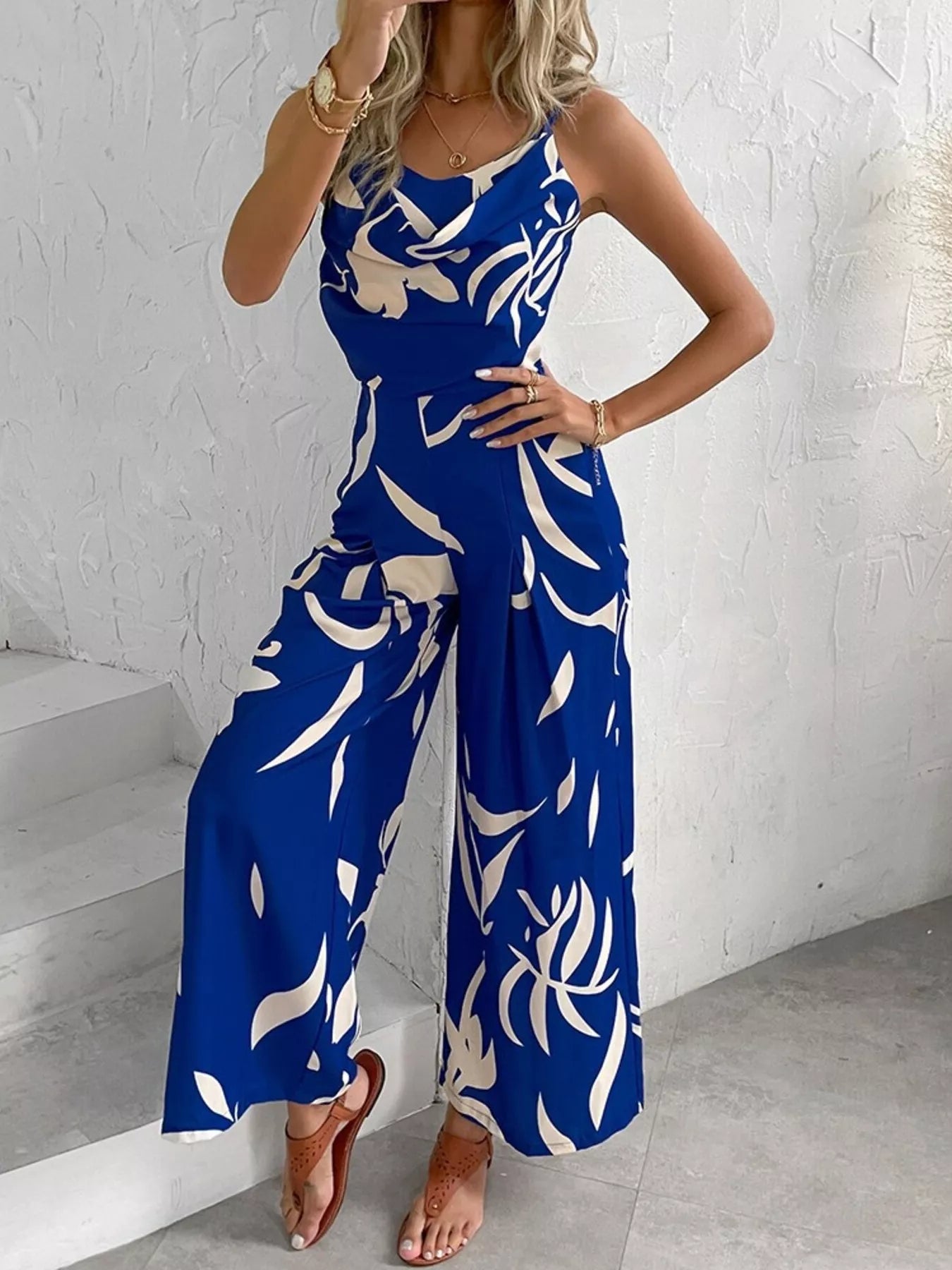 Spaghetti Strap Wide Leg Jumpsuit