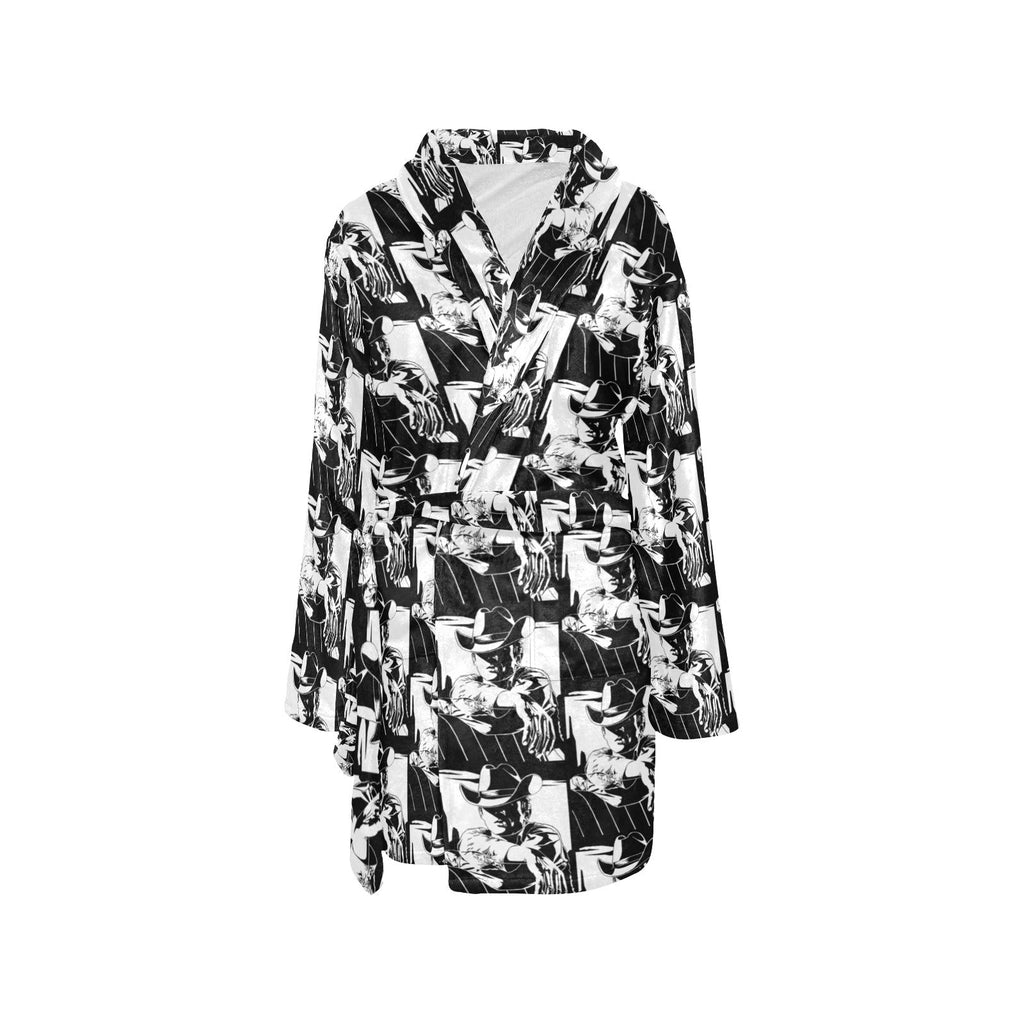 Baha Ranch Black White Cowboy Bath Robe