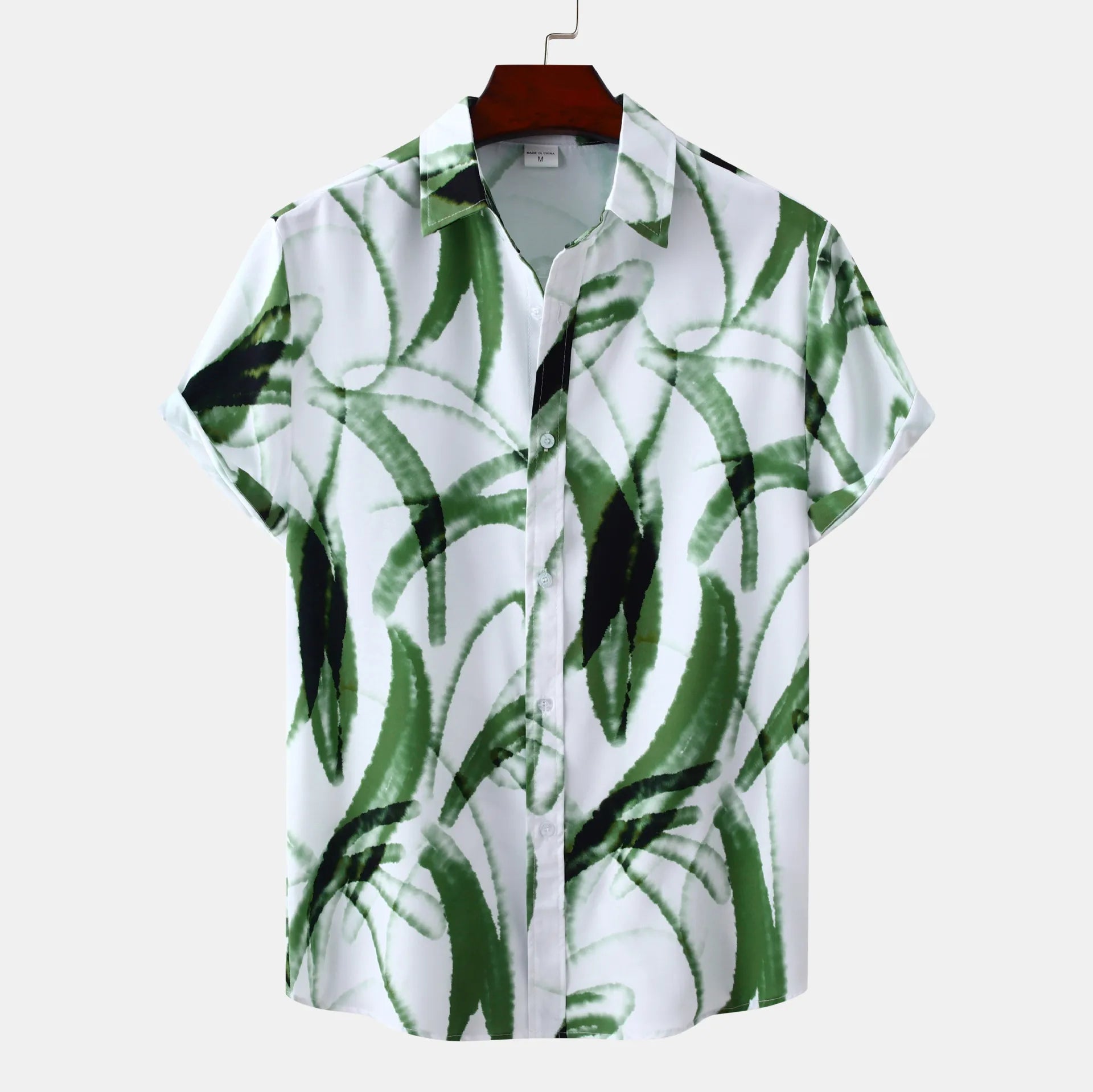 Men's Plus Size Printed Short Sleeve Casual Shirt