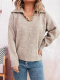 Ribbed Hem Raglan Sleeve Sweater