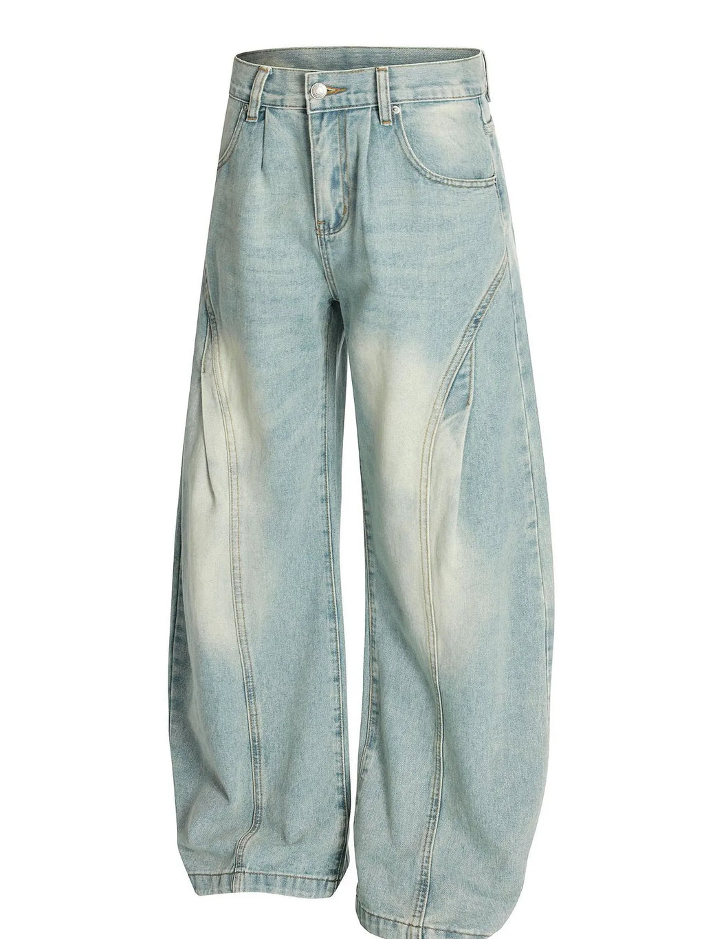 Men's Washed Wide Leg Jeans