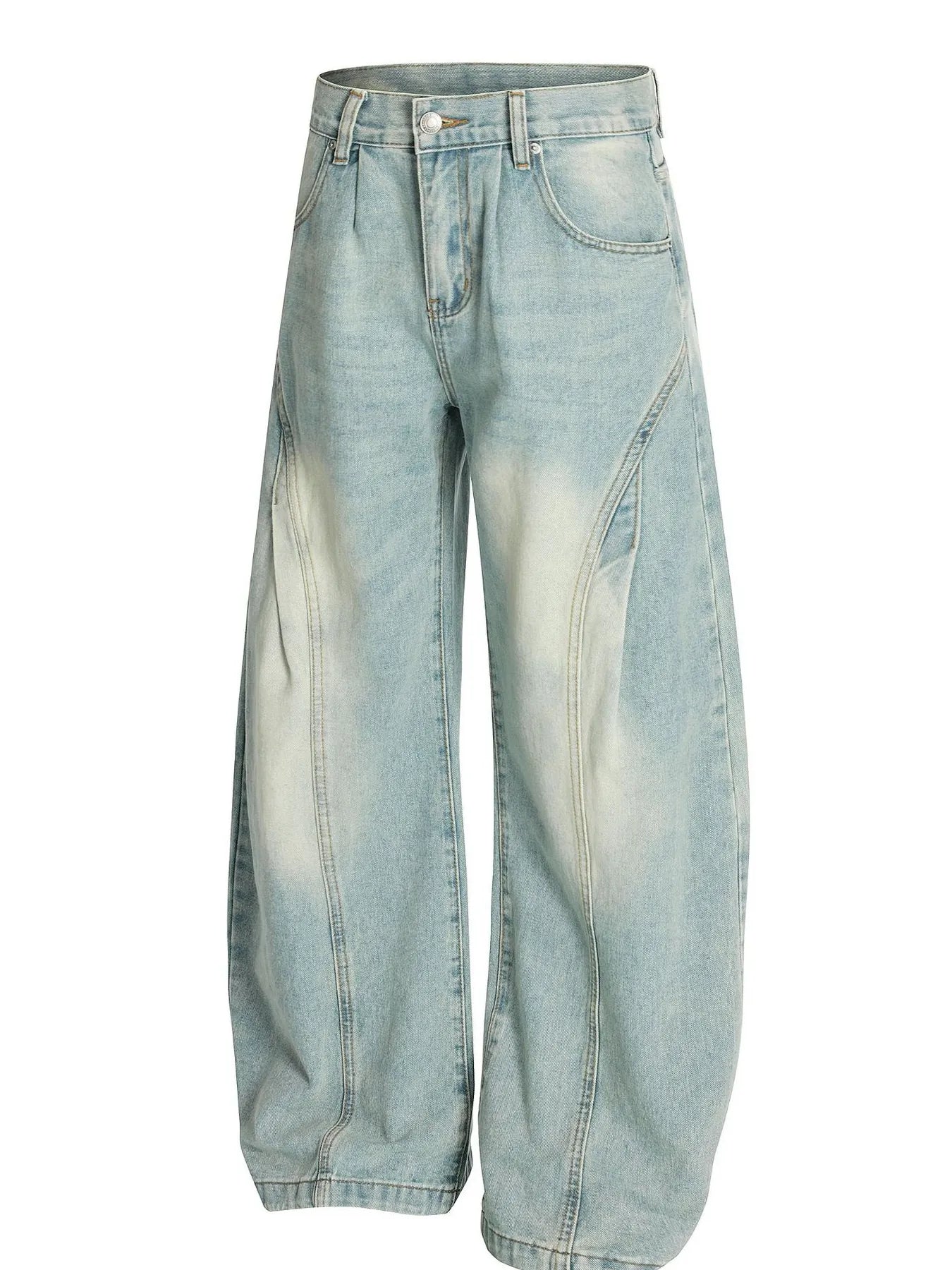 Men's Washed Wide Leg Jeans