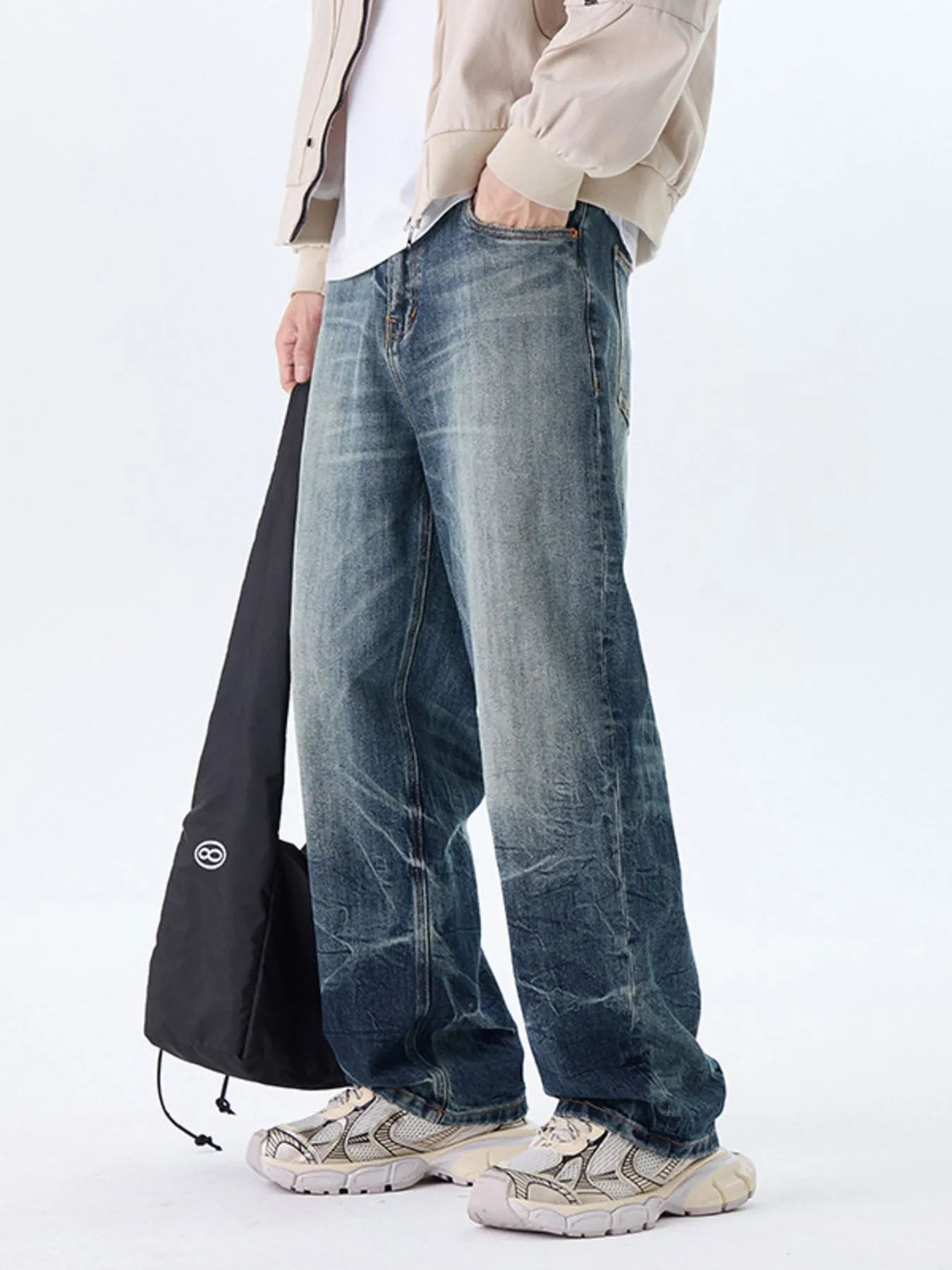 Men's Plus Size Wide Leg Jeans