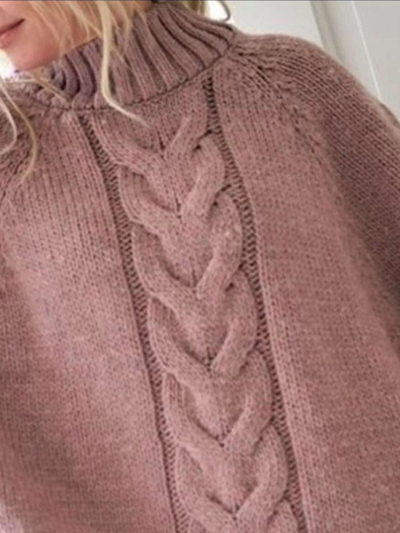 Cable-Knit Long Sleeve Sweater