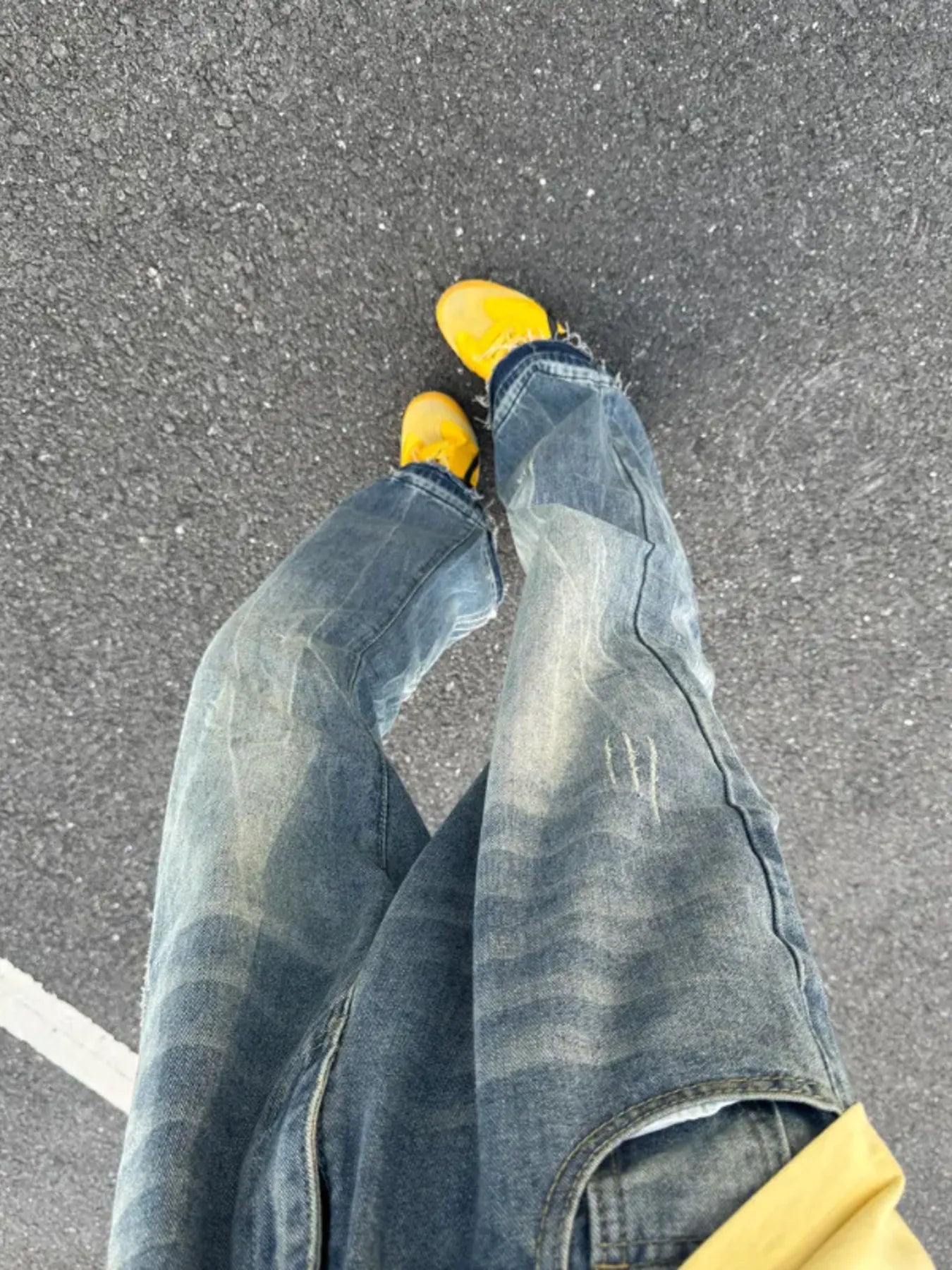 Men's Full Size Vintage Wash Relaxed Fit Jeans Plus Size