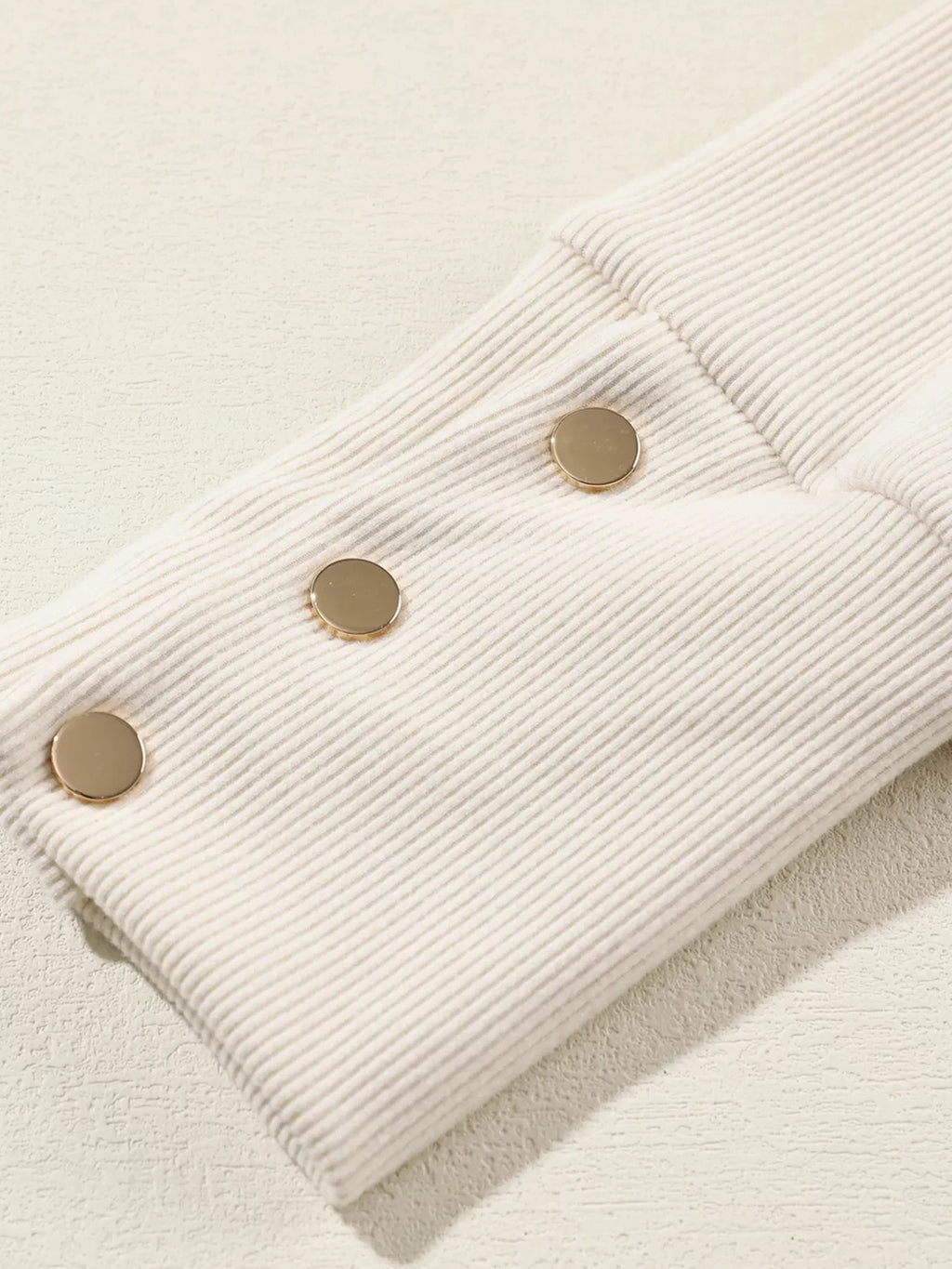 Collared Split Neck Ribbed 2pcs Outfit Set