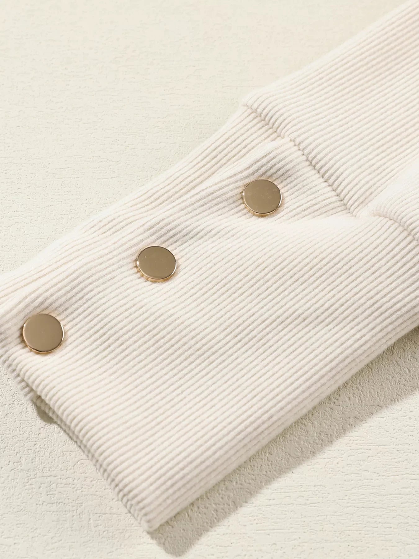 Collared Split Neck Ribbed 2pcs Outfit Set