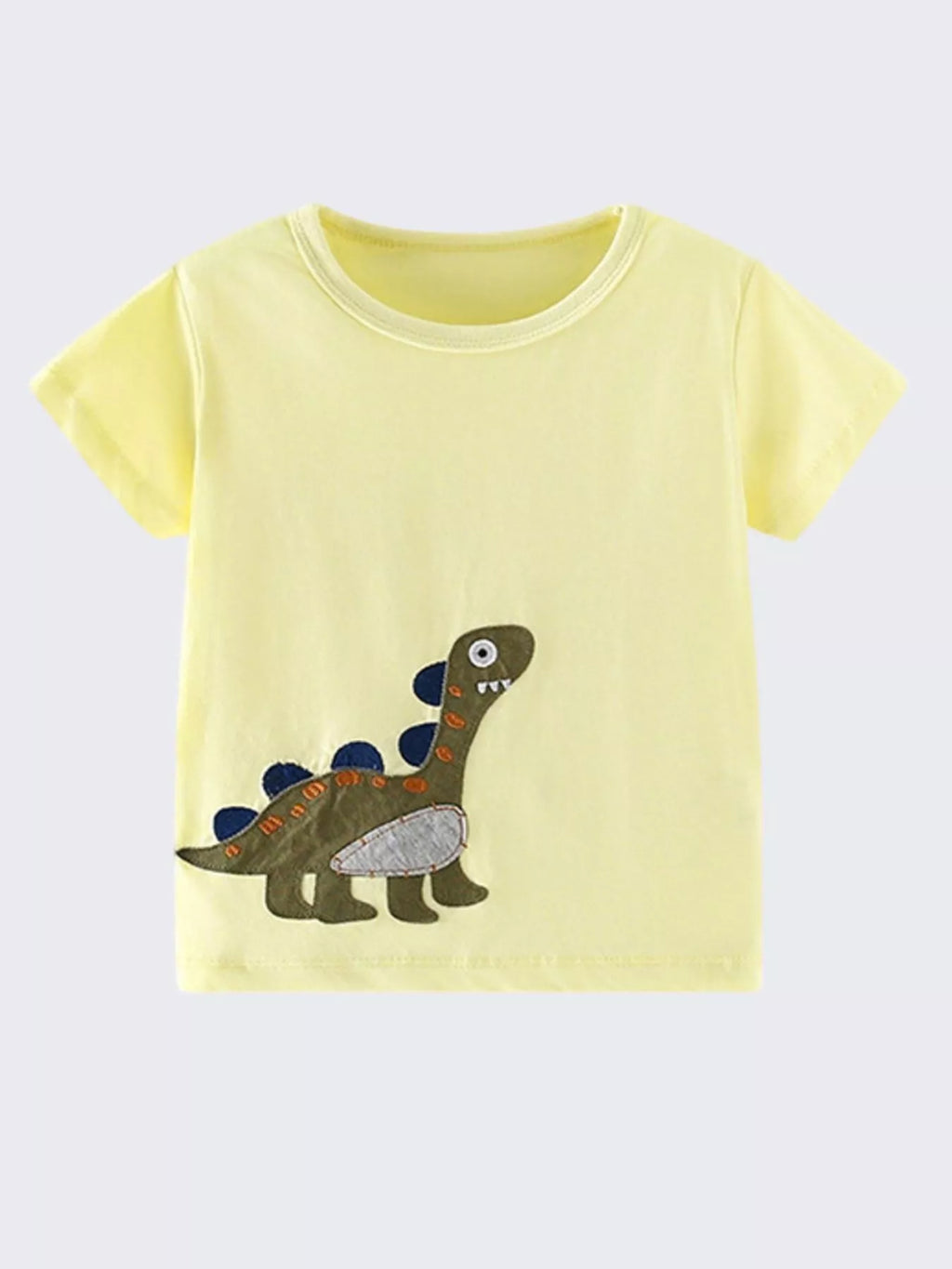 Children's Dinosaur Embroidered Short Sleeve T-Shirt