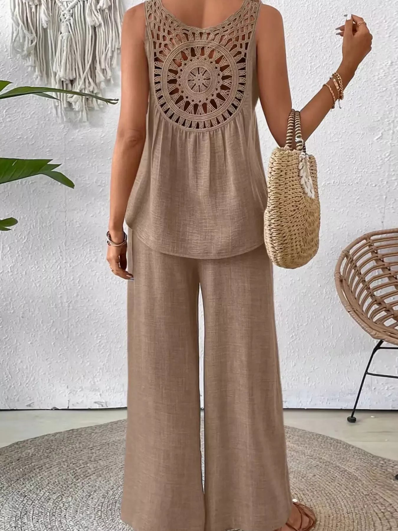 Round Neck Tank and Pants Set
