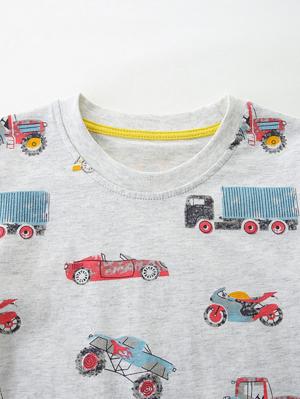 Children's Vehicle Print Short Sleeve T-Shirt