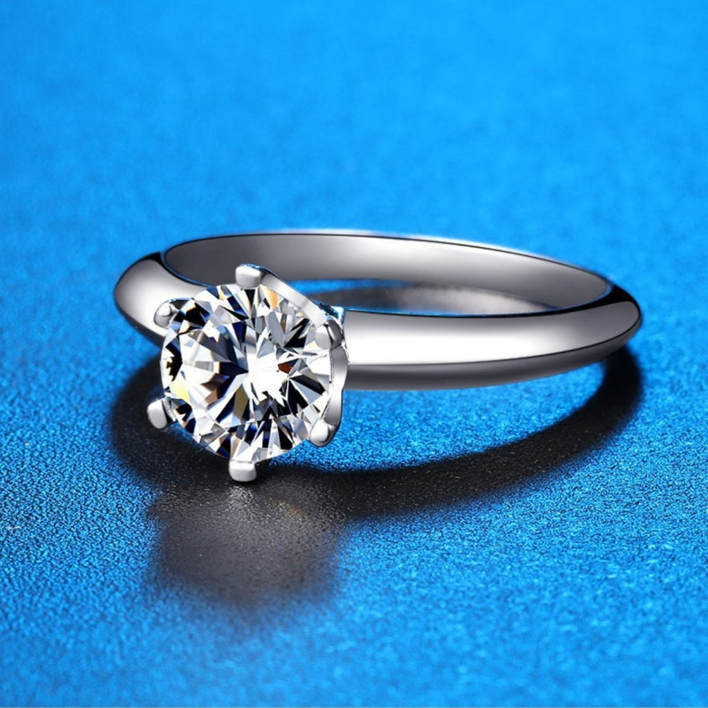 1 Carat Moissanite 925 Sterling Silver Ring