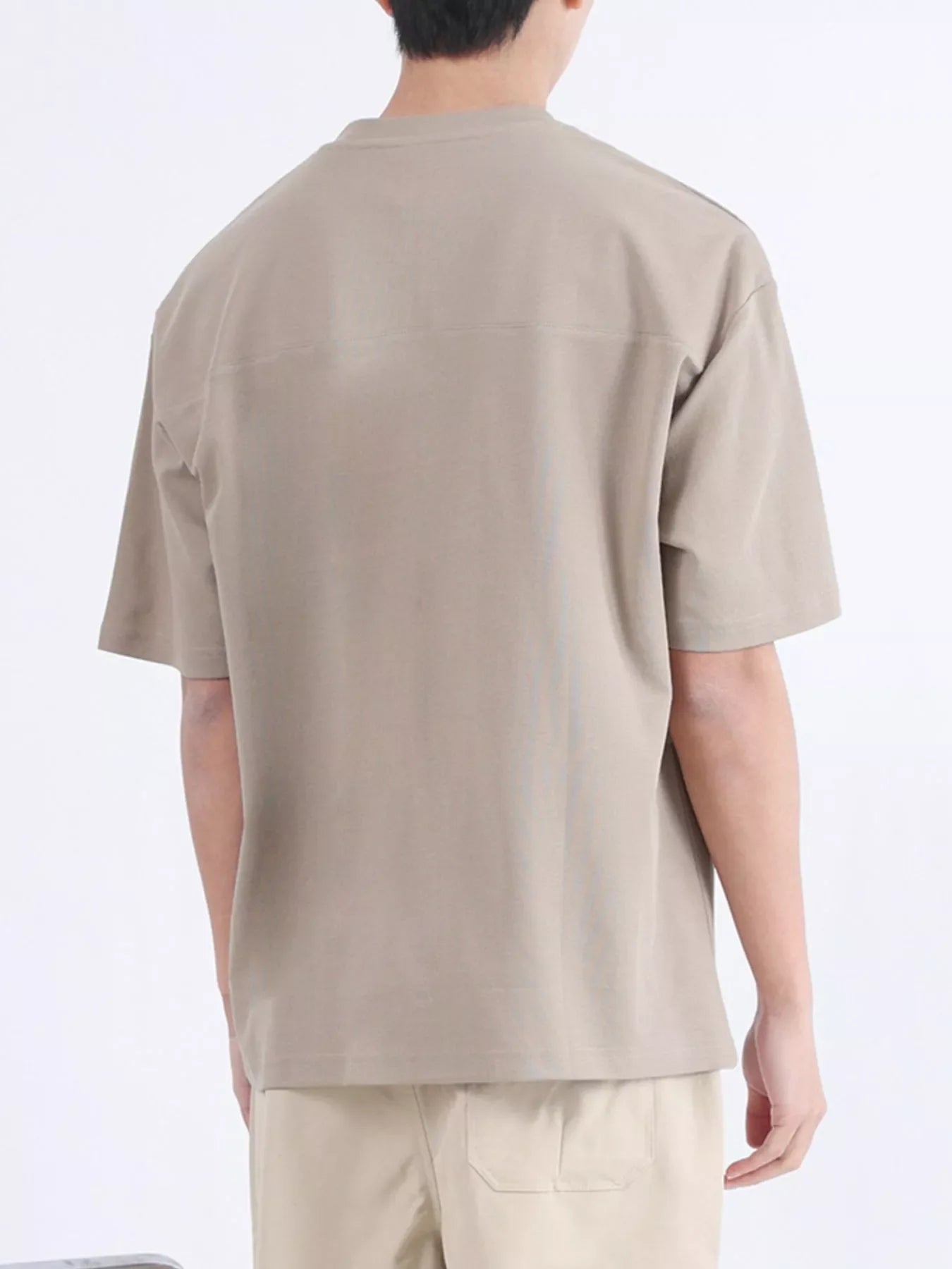 Men's Plus Size Half Sleeve Solid Color Top