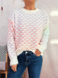 Rainbow Gradient Round Neck Sweater