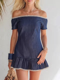 Lace Detail Off Shoulder Mini Dress