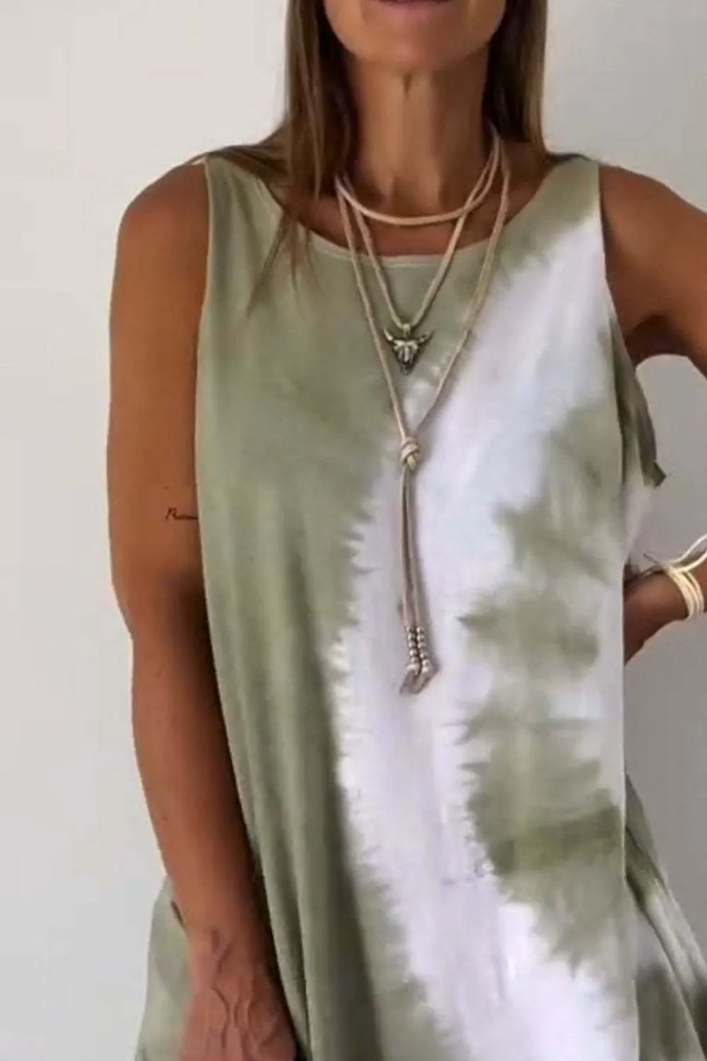 Tie-Dye Sleeveless Mini Tank Dress