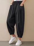 Loose Fit Elastic Waist Harem Pants