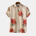 Men's Printed Button Up Short Sleeve Shirt