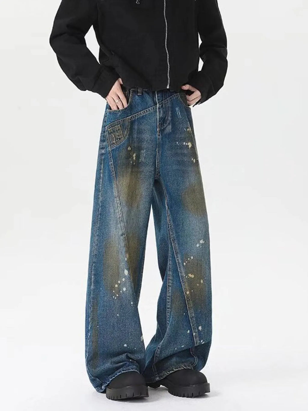Men's Plus Size Wide Leg Jeans
