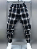 Men's Plus Size Plaid Drawstring Joggers