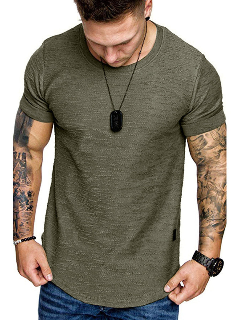 Men's Round Neck Slim Fit Casual T-Shirt