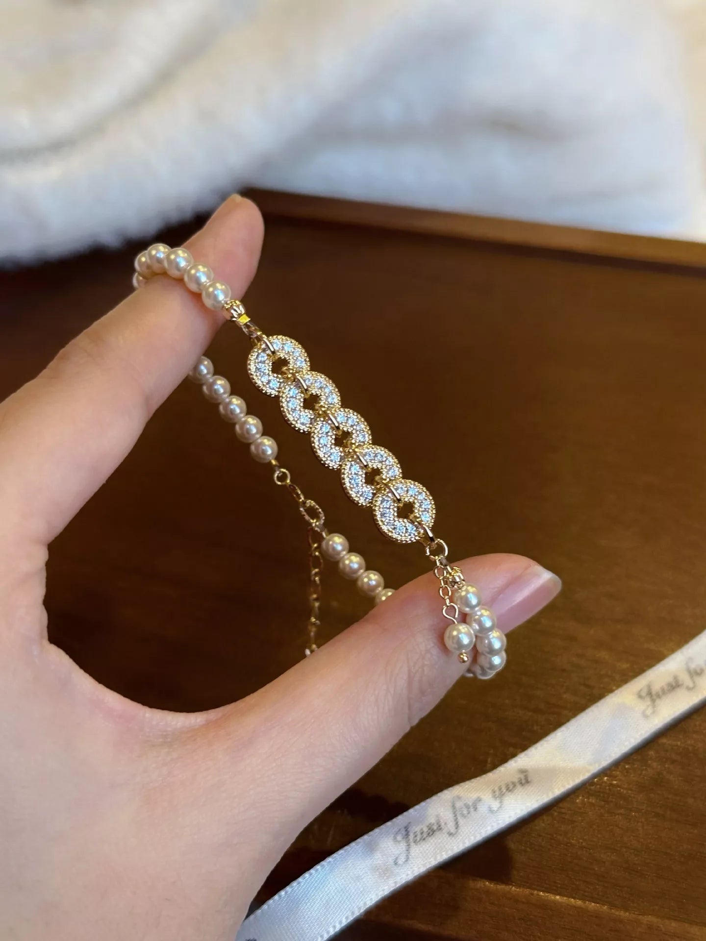18K Gold-Plated Pearl Coin Bracelet