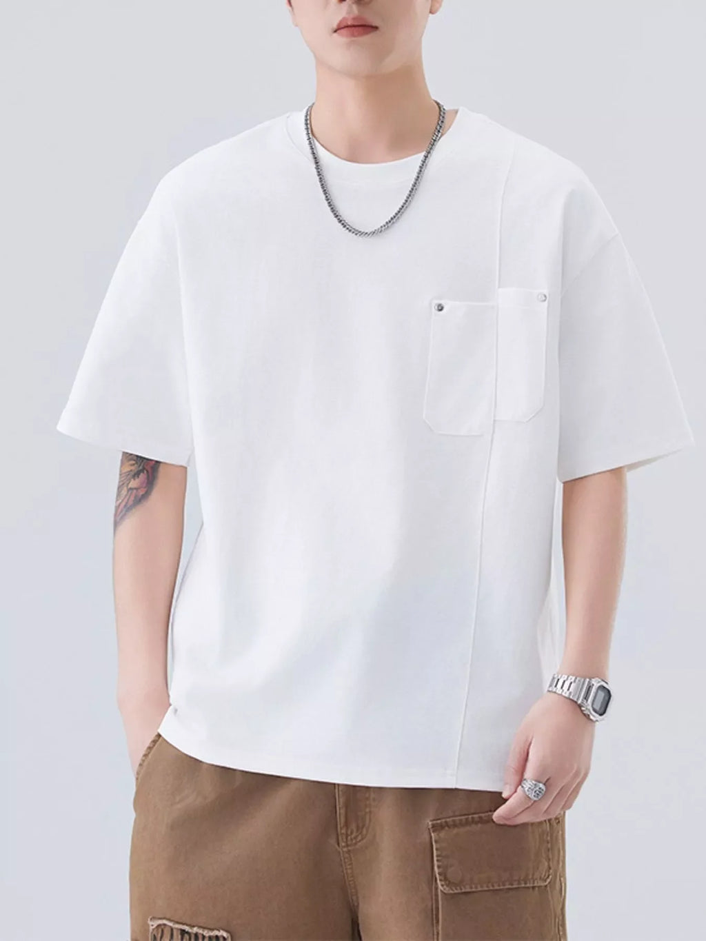 Men's Plus Size Round Neck Short Sleeve T-Shirt