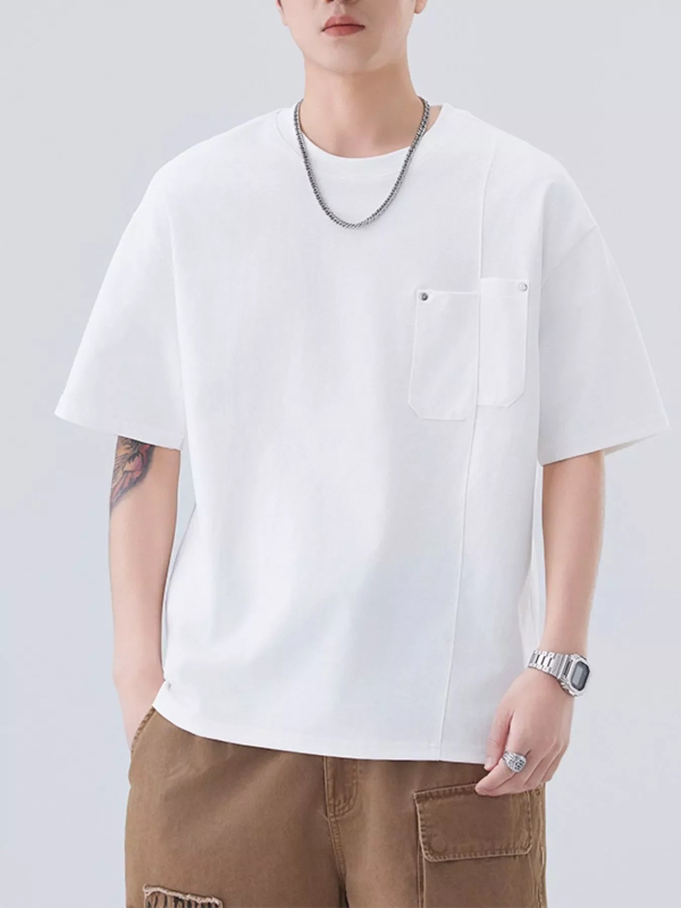 Men's Plus Size Round Neck Short Sleeve T-Shirt