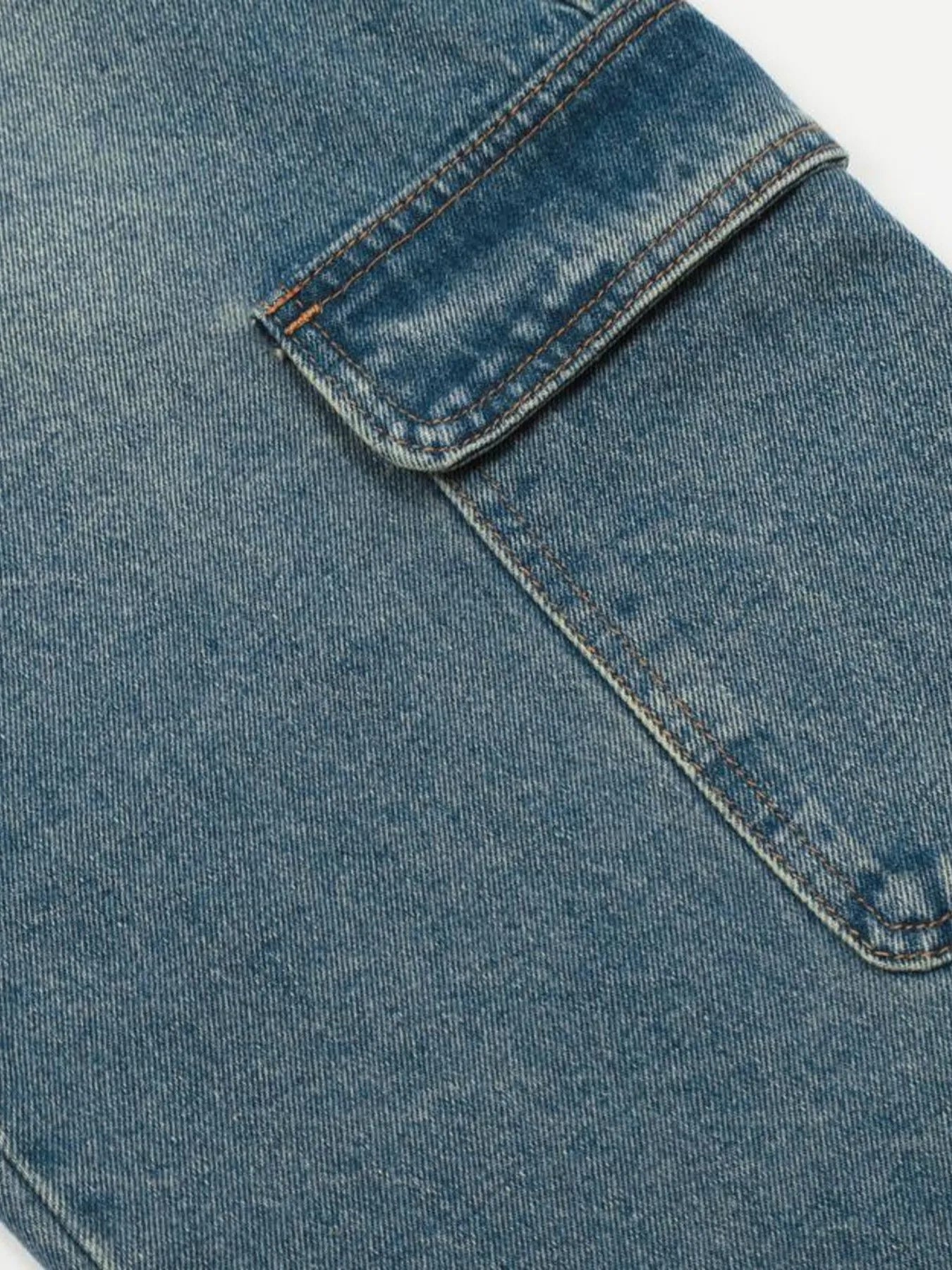 Men's Washed Multi-Pocket Cargo Jeans