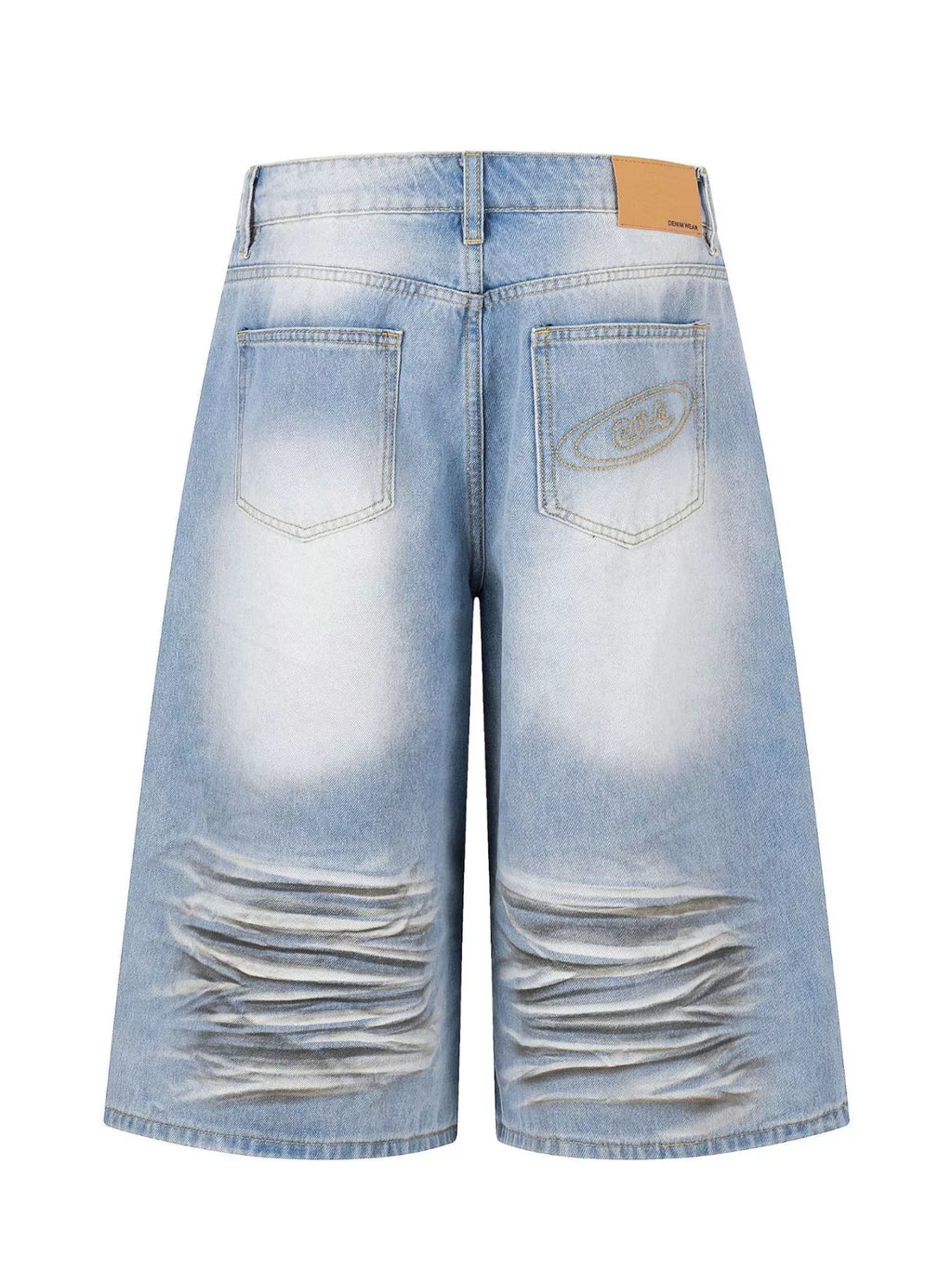 Men's Full Size Distressed Wide-Leg Capri Jeans Plus Size
