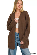 Zenana Open Front Sweater Cardigan