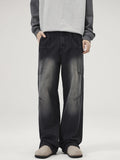 Men's Full Size Washed Wide Leg Baggy Jeans Plus Size