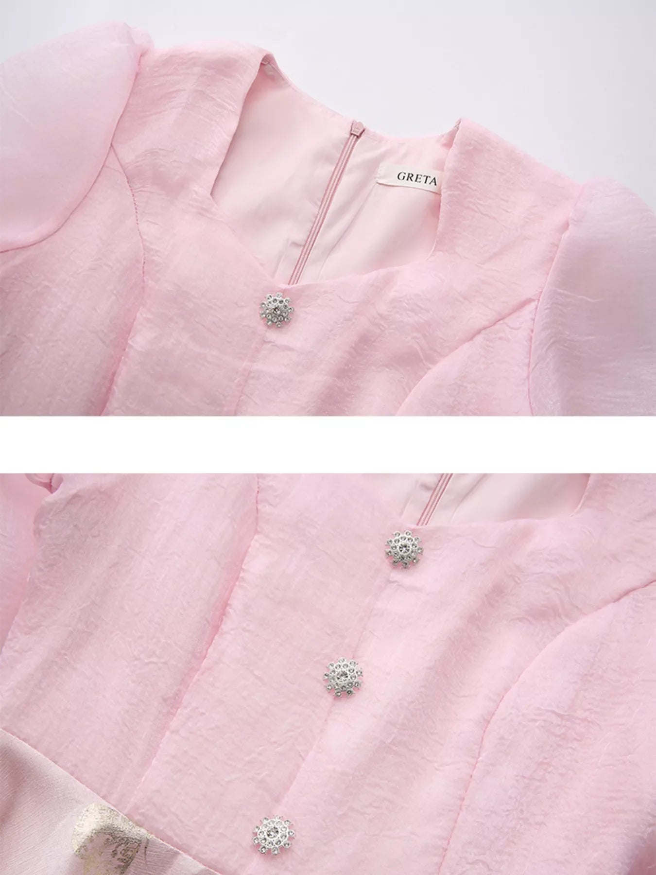 Butterfly Print Puff Sleeve Dress