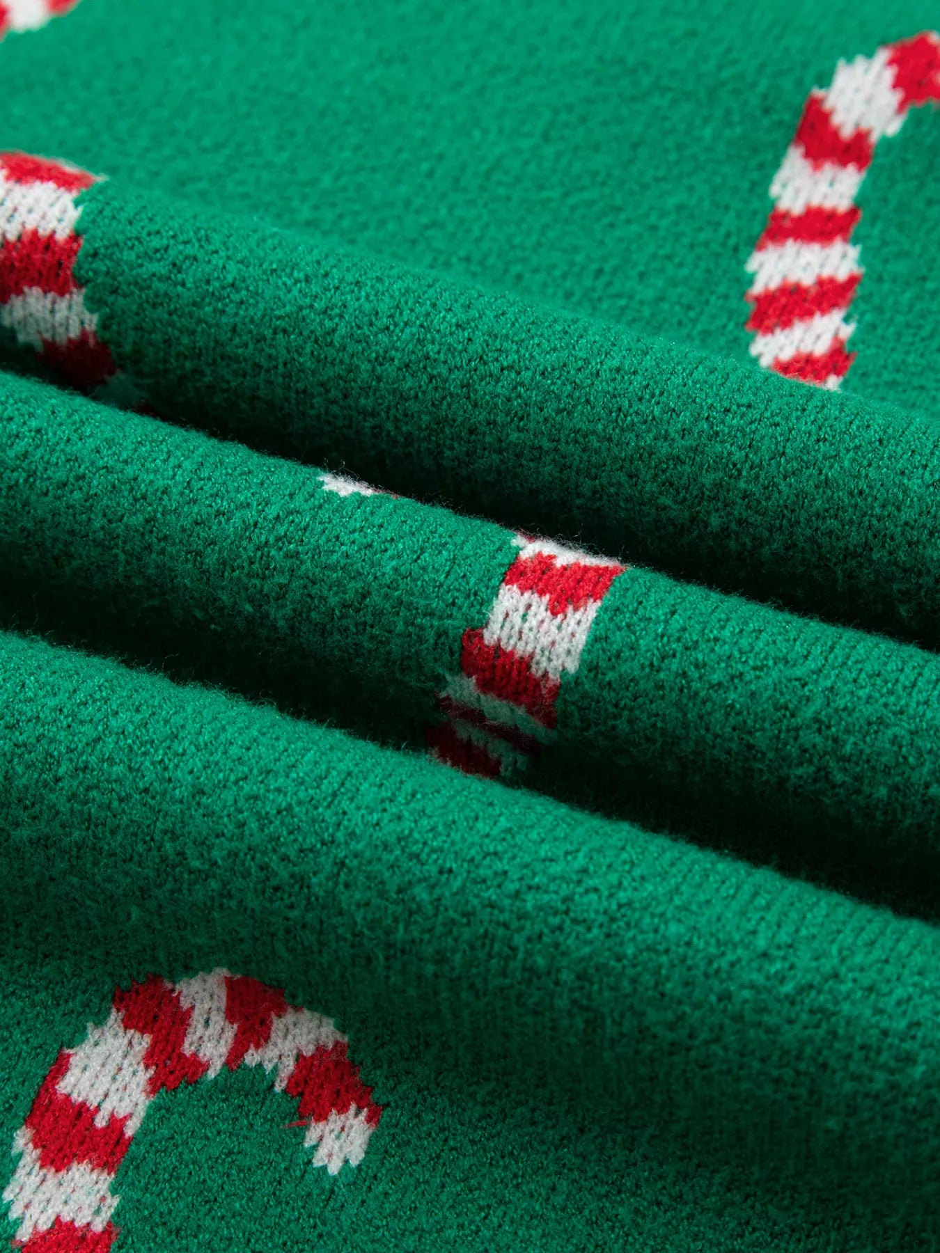 Christmas Candy Cane Holiday Drop Shoulder Sweater