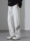 Men's Full Size Casual Loose Fit Sweatpants with Stripes Plus Size