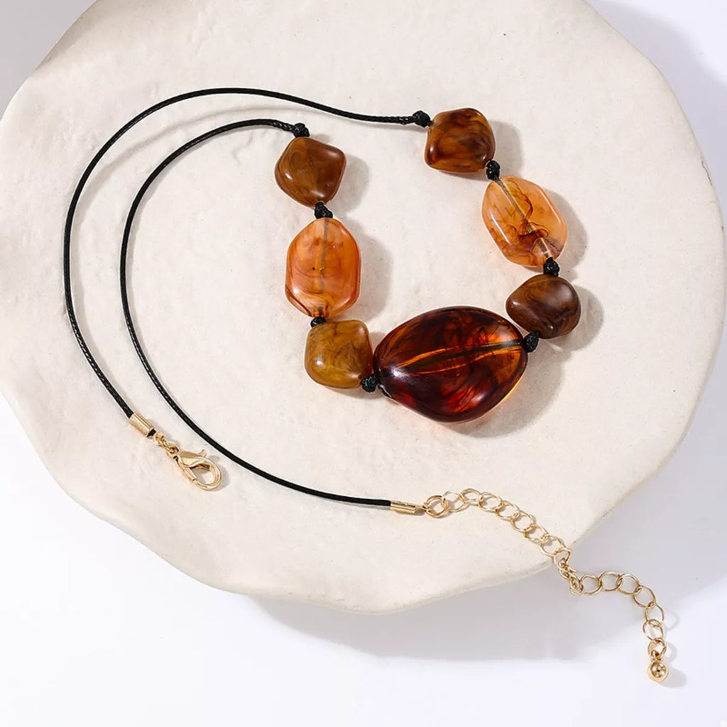 Acrylic Beaded Statement Necklace