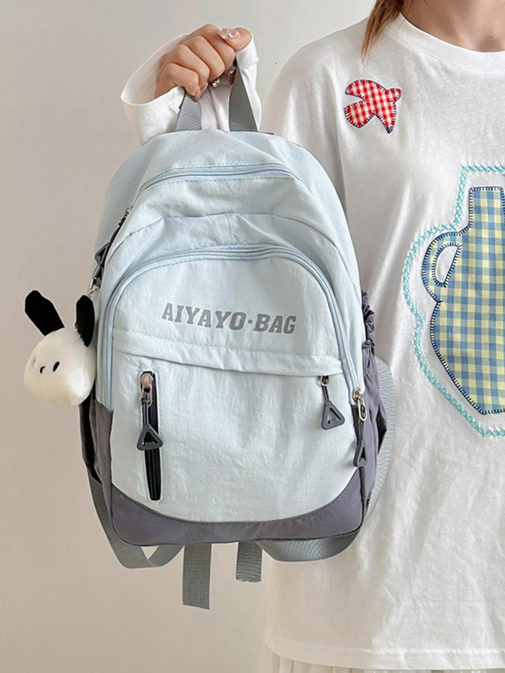 Color Block Lightweight Casual Backpack Bag
