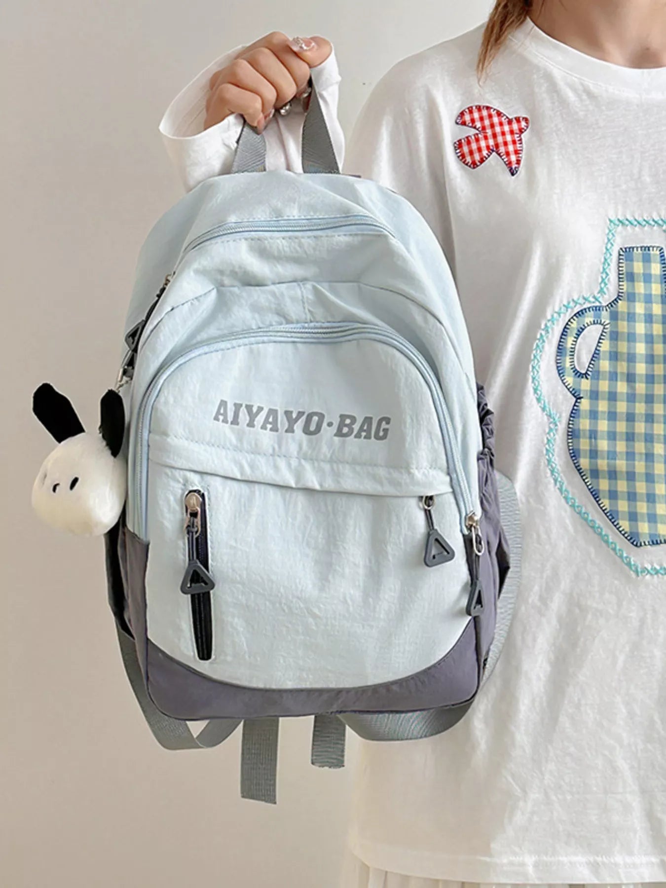 Color Block Lightweight Casual Backpack Bag