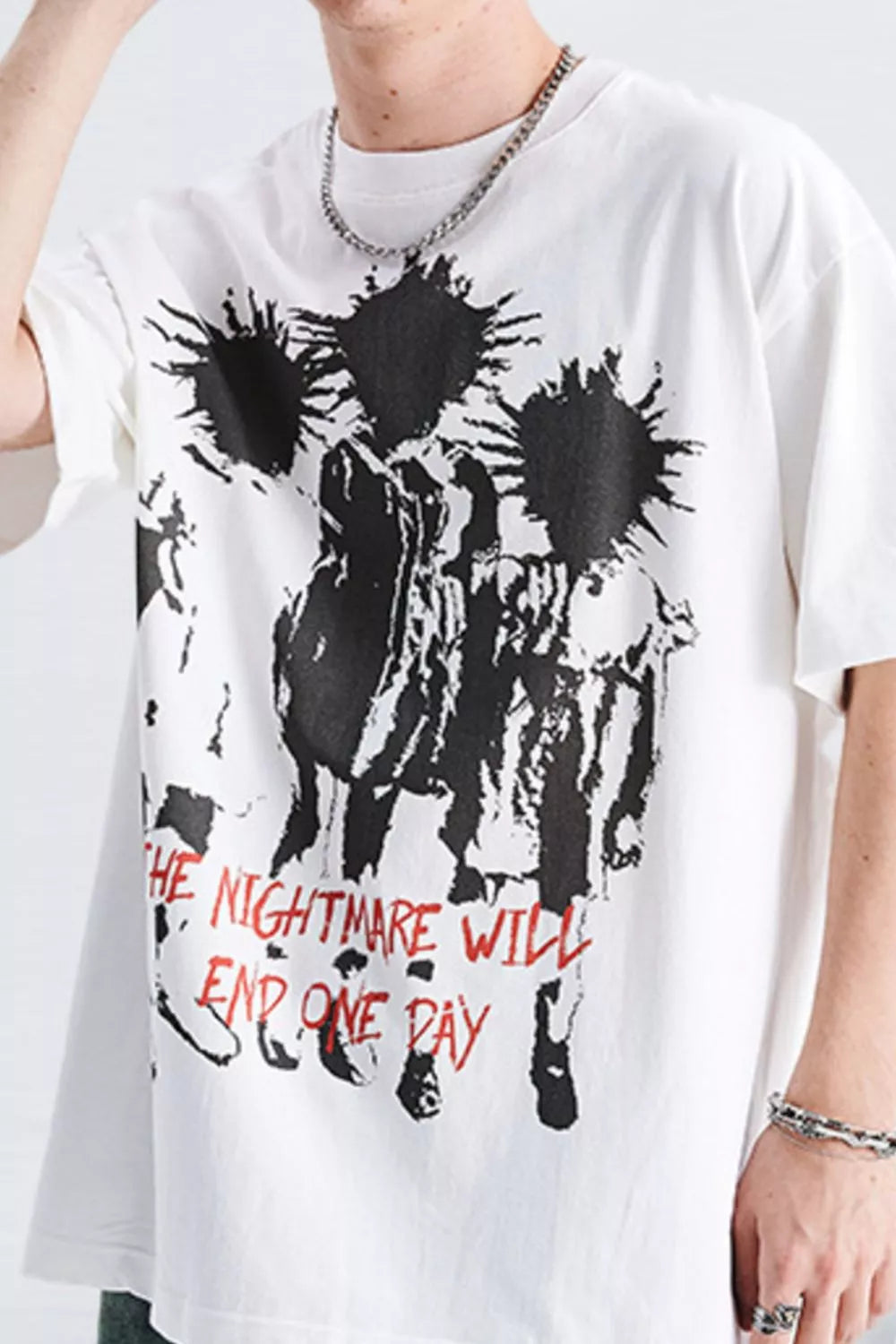 Men's Graphic Round Neck Oversized T-Shirt