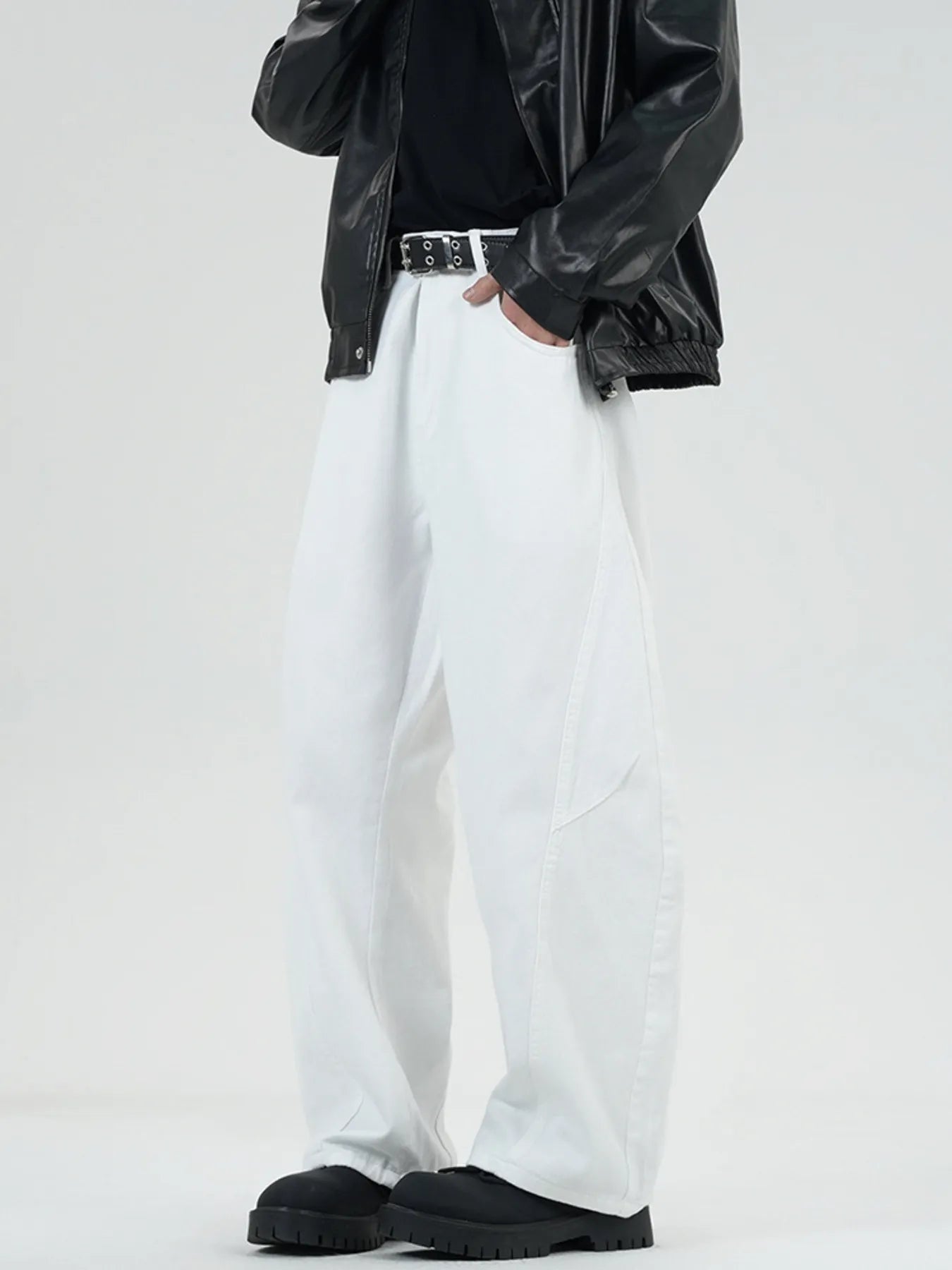 Men's Full Size Vintage Wash Wide Leg Jeans Plus Size