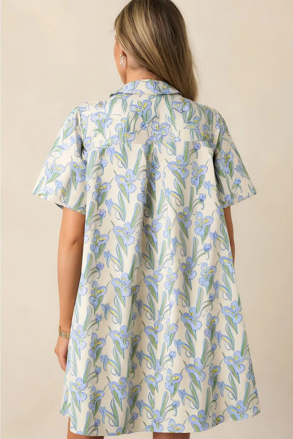 Floral Print Button-Up Shirt Dress