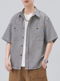 Men's Plus Size Striped Short Sleeve Shirt