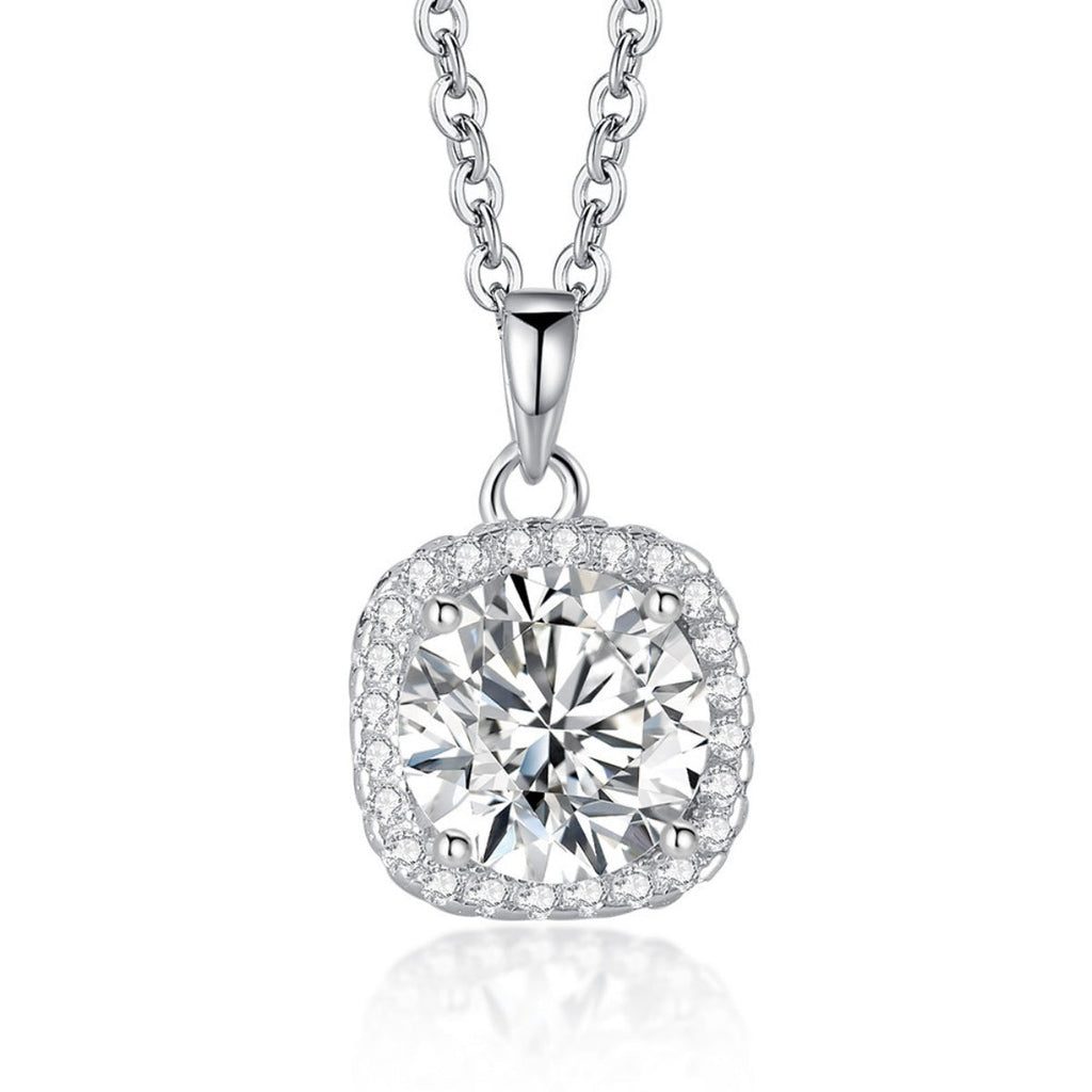 Moissanite 925 Sterling Silver Pendant Necklace