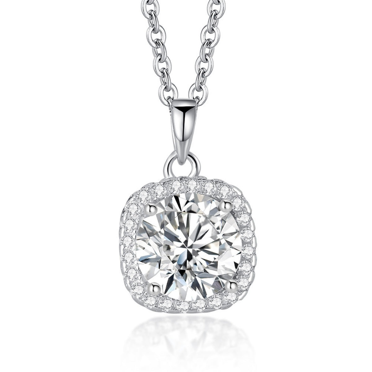 Moissanite 925 Sterling Silver Pendant Necklace