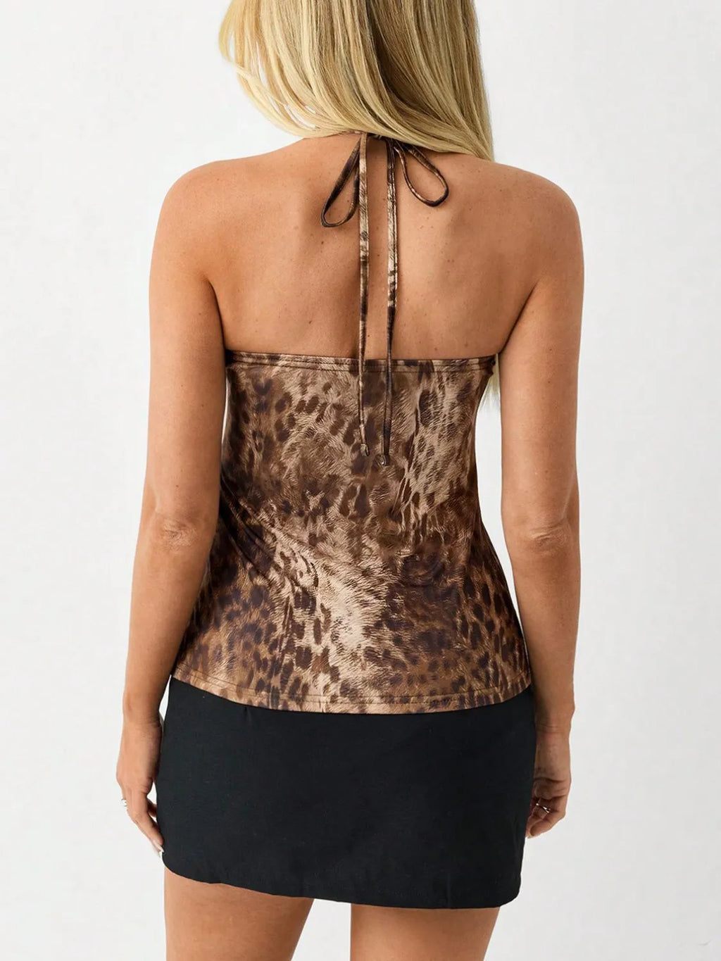 Leopard Halter Neck Cami