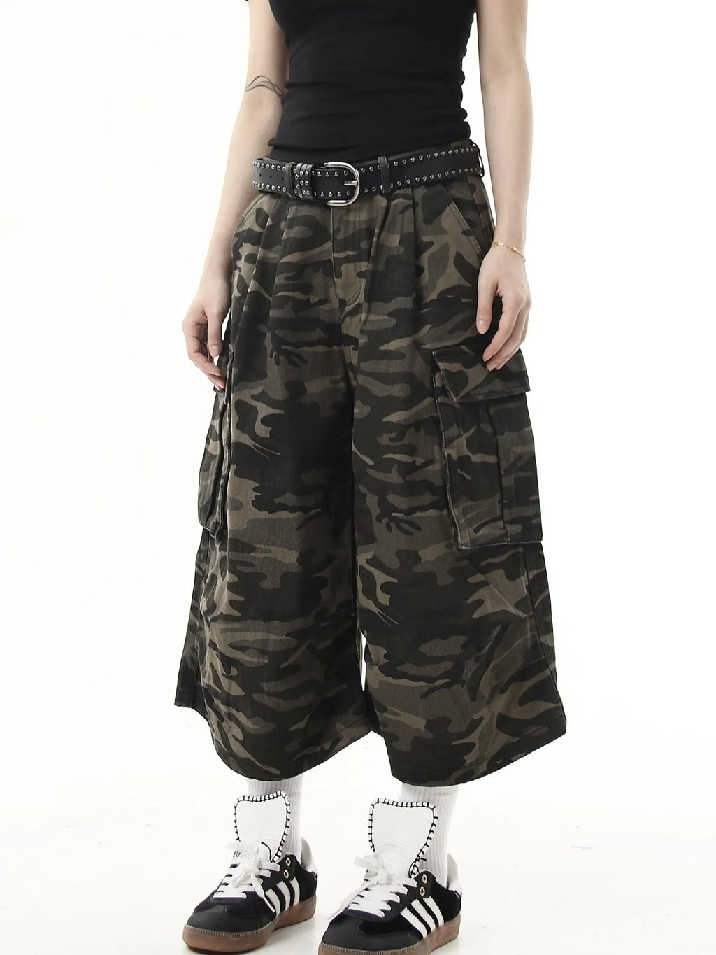 Men's Full Size Camouflage Cargo Denim Shorts Plus Size