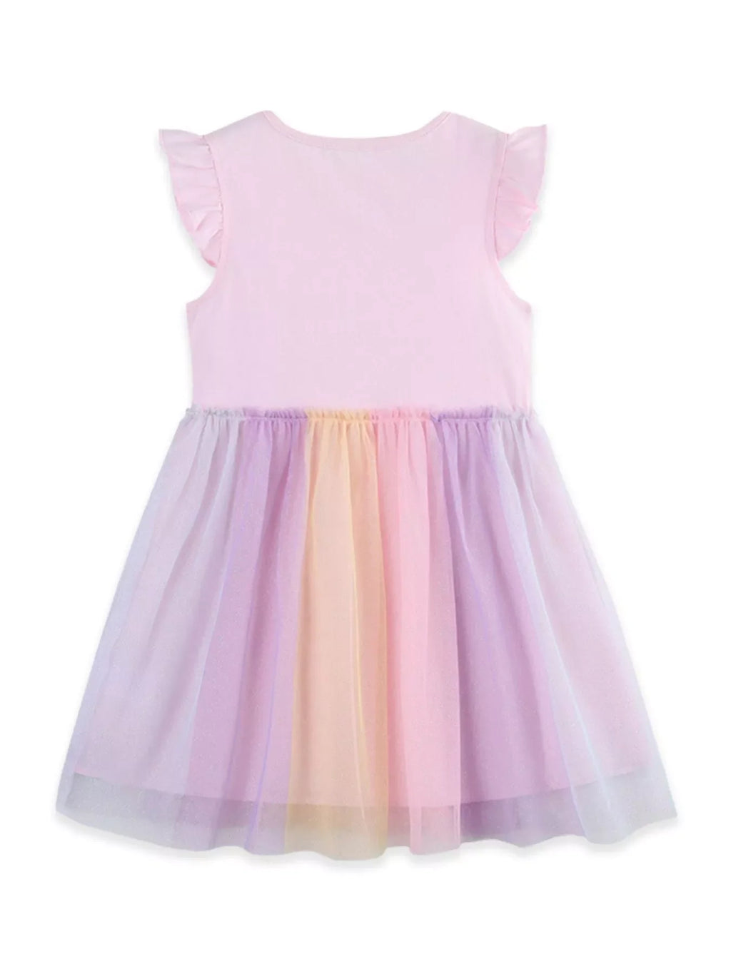 Children's Unicorn Graphic Rainbow Tulle Dress