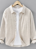 Men's Plus Size Button Up Long Sleeve Shirt
